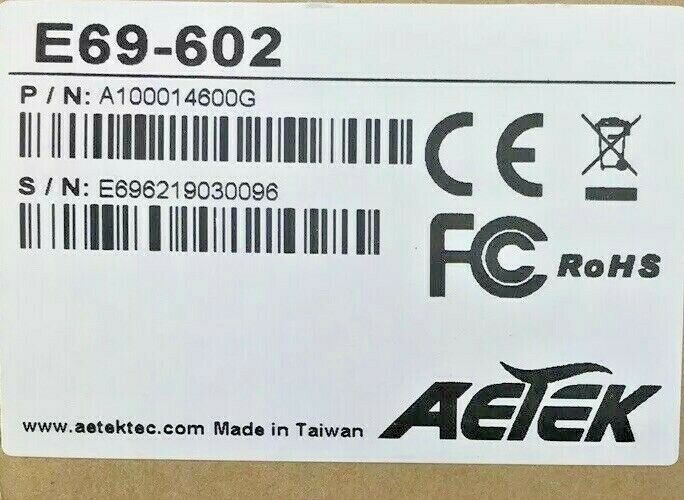 Aetek E69-602 PoE Extender GbE Gigabit Ethernet Outdoor 30W/60W/95W 500m