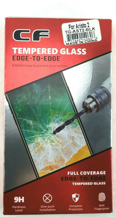 Screen Protector for LG Aristo 2 Tempered Glass Edge to Edge Black Bezel CF