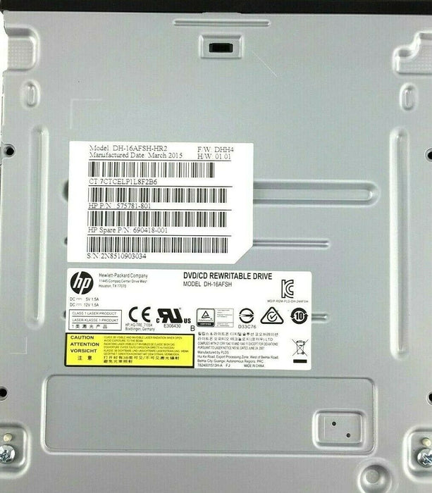 HP 575781-500 CD/DVD+-R/RW Rewritable Optical Drive Internal 16x SATA TS-H653