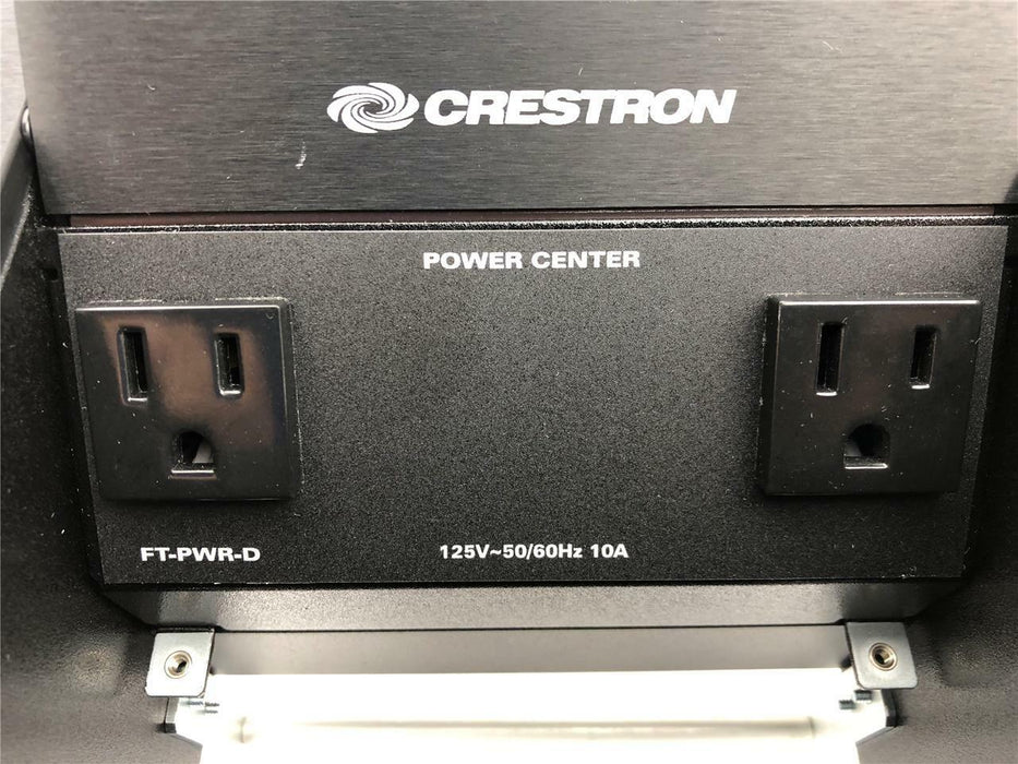 Crestron FT-PWR-D-B Fliptop Power Tabletop Center Flush Mount Dual AC Outlets