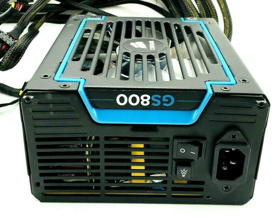 Corsair GS800 Power Supply 800W Gaming PC PSU Blue LED Lighting 80 PLUS Bronze