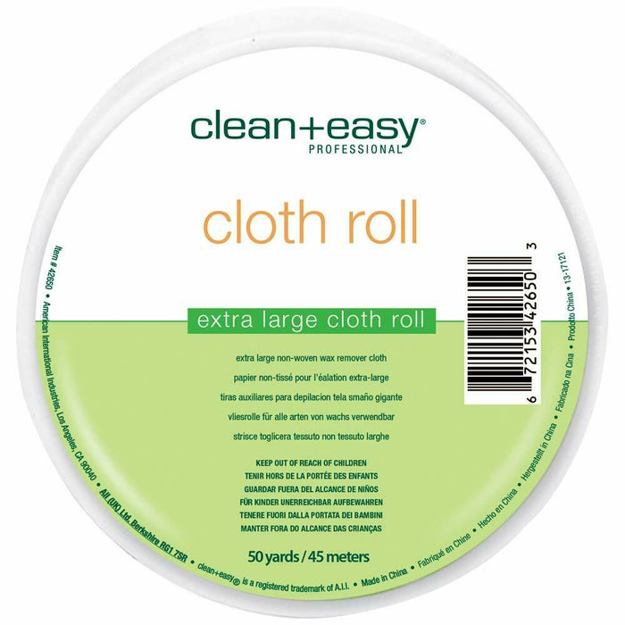 Clean & Easy Cloth Roll 50 Yard Extra Large White Wax Remover Cloth 67215342650