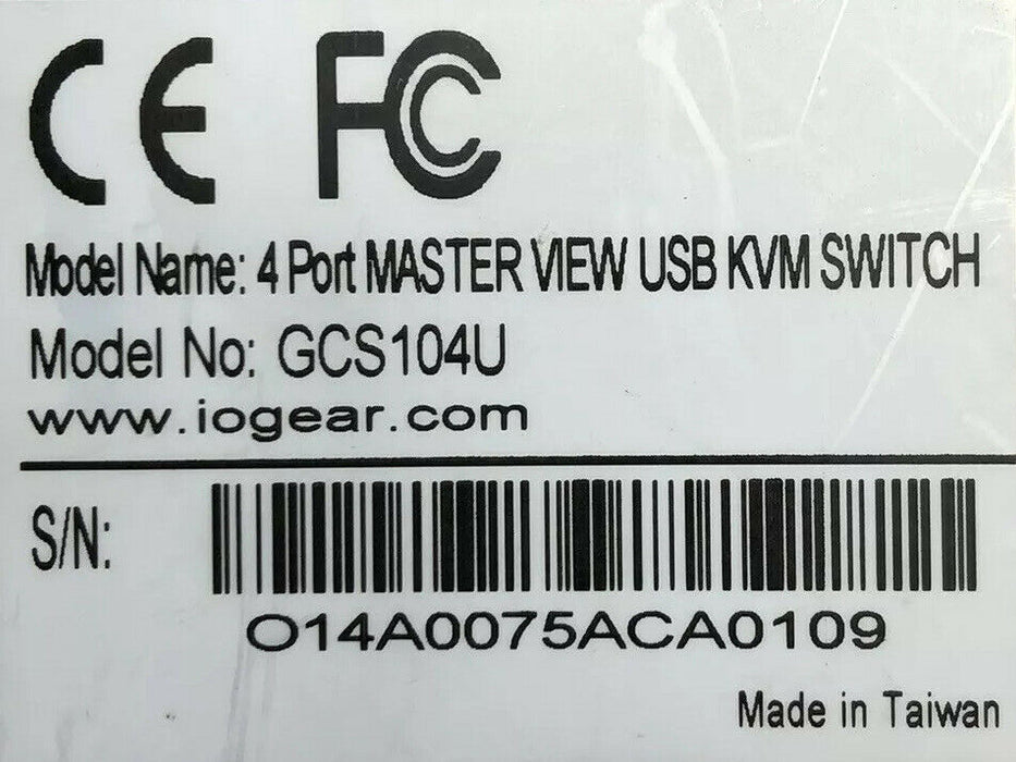 Mini View 4 PORT MASTER VIEW USB KVM SWITCH GCS104U (missing front display)