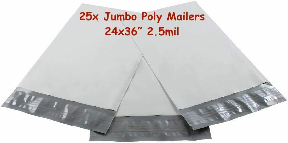 25x pieces of 24x36" Jumbo Grey Poly Bag Mailers Ship Faster Extra Large Package