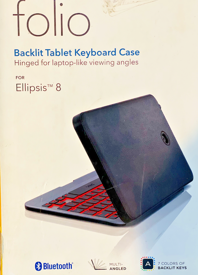 NEW Zagg Folio Case Backlit Keyboard for Verizon Ellipsis 8 Bluetooth EL8ZKF-BBO