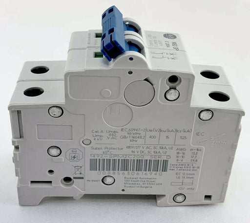 ALLEN BRADLEY 1492-SPM2C200 MINIATURE CIRCUIT BREAKER C 20AMP 2POLE 400VAC Ser D