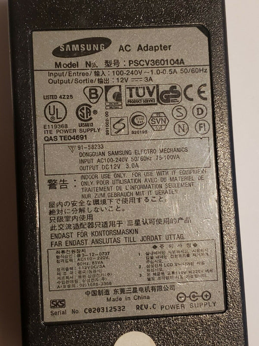 Genuine Samsung PSCV360104A Adapter Power Cord