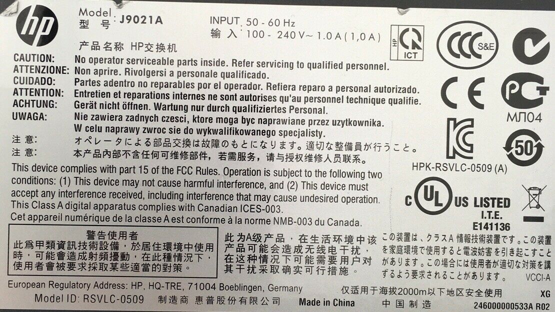 HP 2810-24G J9021A 24-Port Managed Gigabit Ethernet Switch w/ 4-Port Fiber Ports