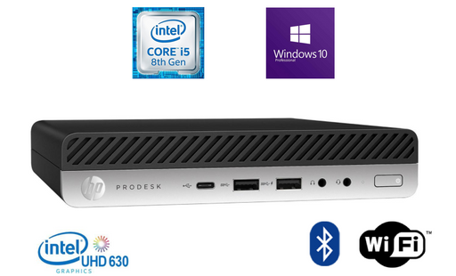 HP ProDesk 600 G4 DM Mini Computer 6-Core I5-8500T 2.10GHZ 8GB 128GB NVMe SSD