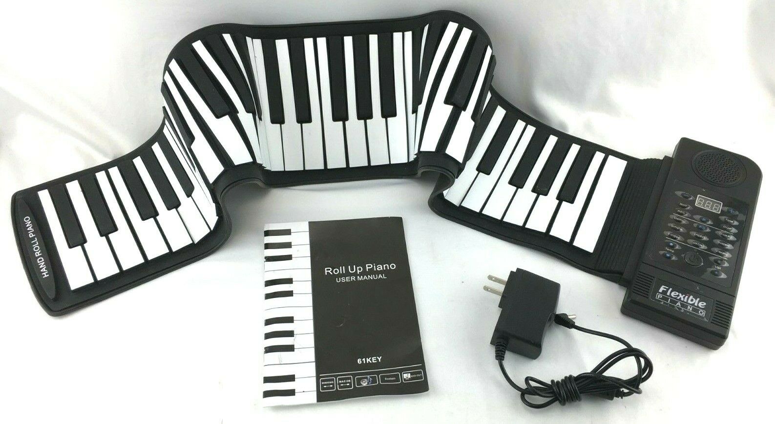 Lightahead Portable 61 Keys Roll-Up Electronic Piano Keyboard Built-in Speaker