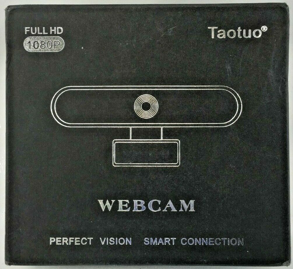 Taotuo Webcam Full HD 1080p w/ Mic Digital Noise Reduction for School Work Zoom