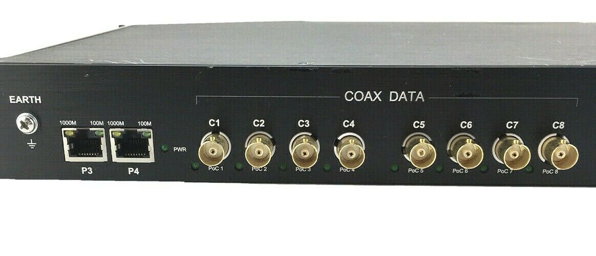 Syncom EoCP-8R-400 8 Coax to 1 Port Gigabit Ethernet Uplink Media Converter