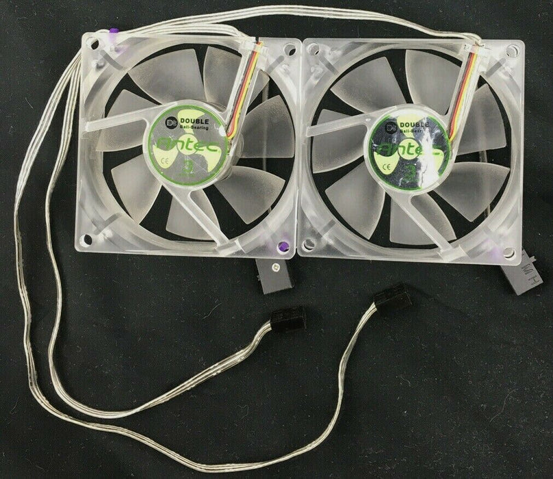 Antec TriCool Cooling Fan 80mm 3-Speed Switch Double Ball Bearing BUNDLE OF 2