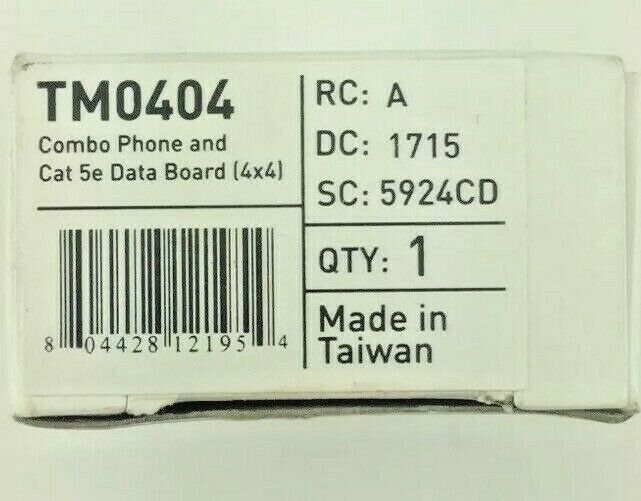 Legrand On-Q TM0404 Combo Phone and Cat 5e Data Board 4x4 for MDU Enclosure