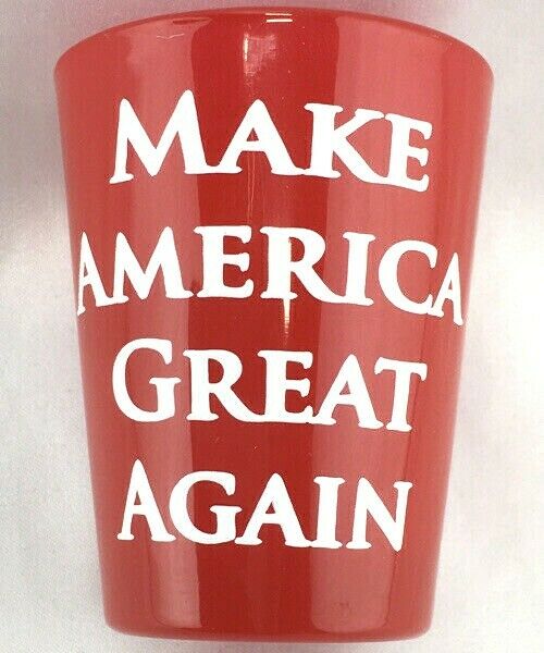 Donald Trump 2020 Red MAGA Shot Glass "MAKE AMERICA GREAT AGAIN" Slogan Fun Gift