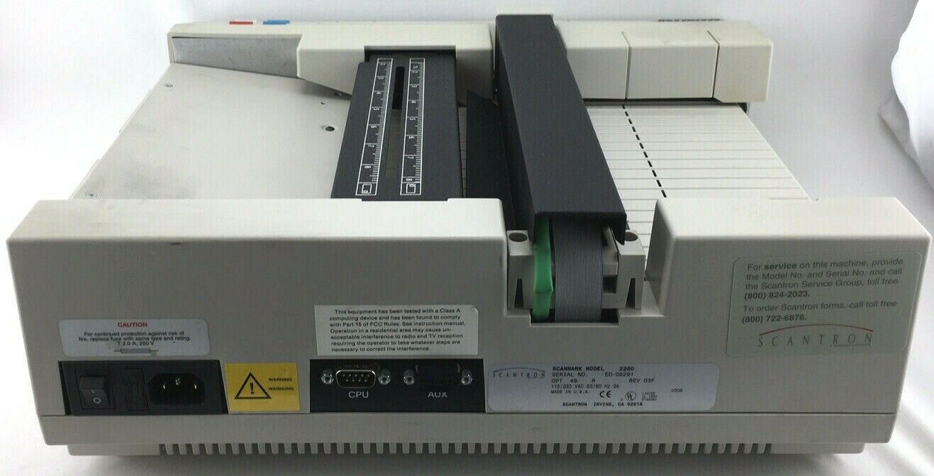 Scantron Scanmark ES2260 Optical Mark Reader Test Scanner w/ Accessories