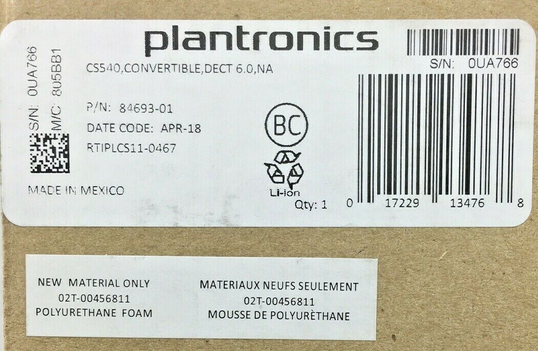 Plantronics CS540 Wireless Headset System Black Hands-Free Calls & Conferencing