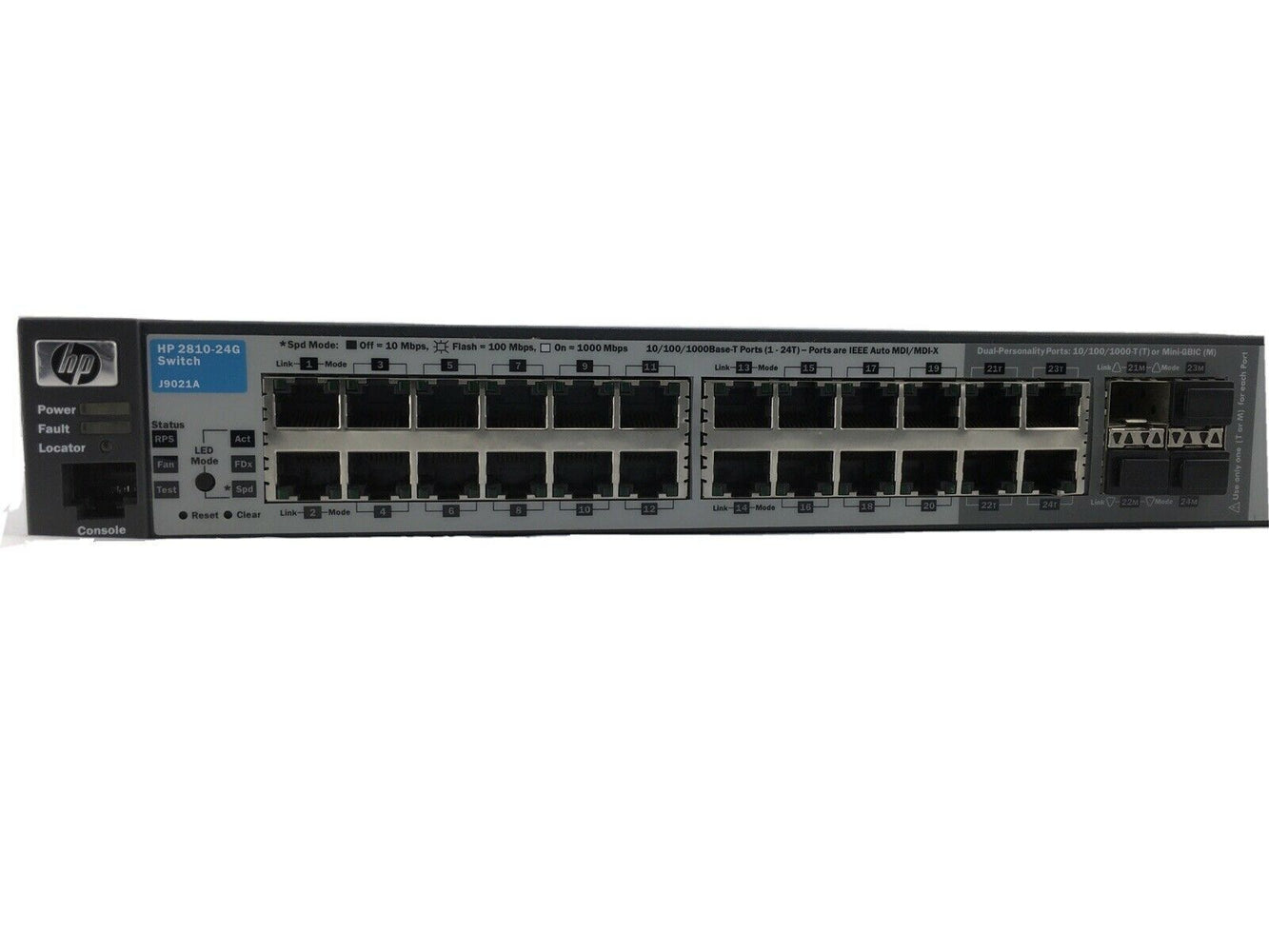HP 2810-24G J9021A 24-Port Managed Gigabit Ethernet Switch w/ 4-Port Fiber Ports