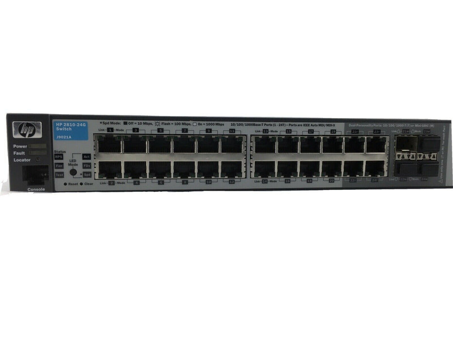 HP 2810-24G J9021A 24-Port Managed Gigabit Ethernet Switch w/ 4-Port Fiber Ports