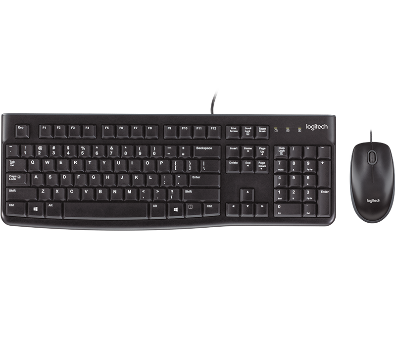 Logitech MK120 Wired Keyboard and Mouse Combo USB Plug and Play 920-002565