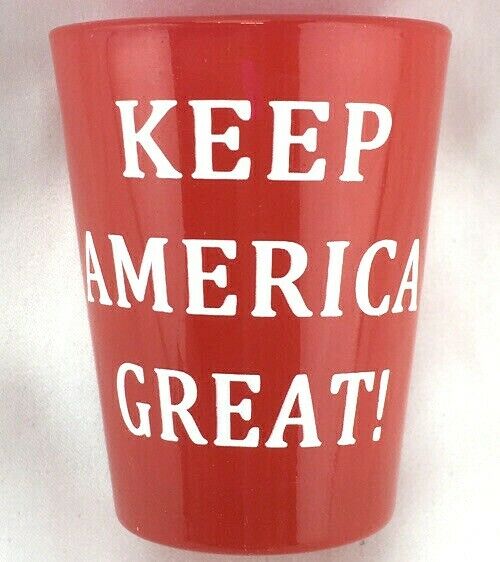 Donald Trump 2020 Red MAGA Shot Glass "KEEP AMERICA GREAT!" Slogan Fun Gift