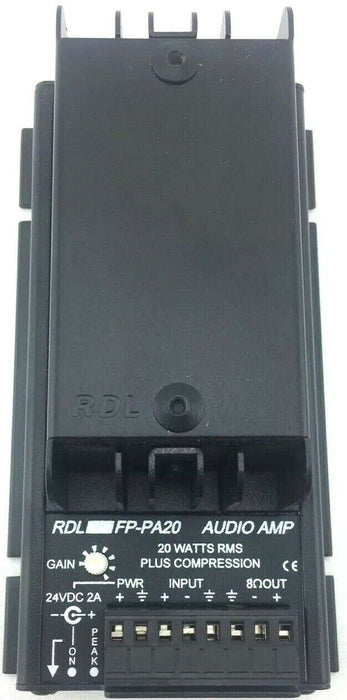RDL FP-PA20 Mono Audio Amplifier 20W RMS Compression 8Ω Out Balanced/Unbalanced