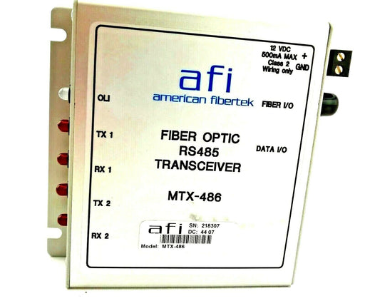 American Fibertek MTX-486 Fiber Optic RS485 Transceiver Panasonic PS Data TX RX