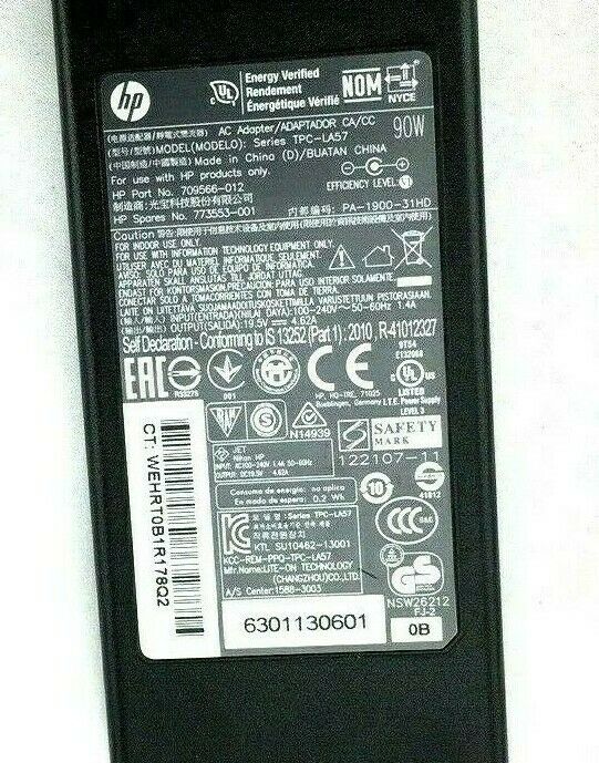 Genuine HP MONITOR OEM Charger 19.5V 4.62A 90W TPC-LA57 709566-012 7.4mm*5.0mm