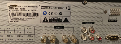 Samsung SRD-480D 4CH HD-SDI DVR Network Digital Video Recorder  1TB 1080p Audio