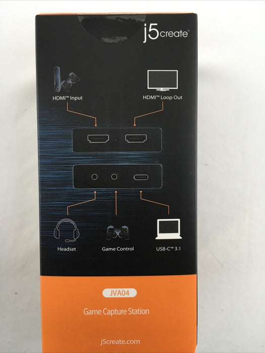 j5create 4K UHD Video Game Capture Station USB Type-C to HDMI Windows Mac JVA04