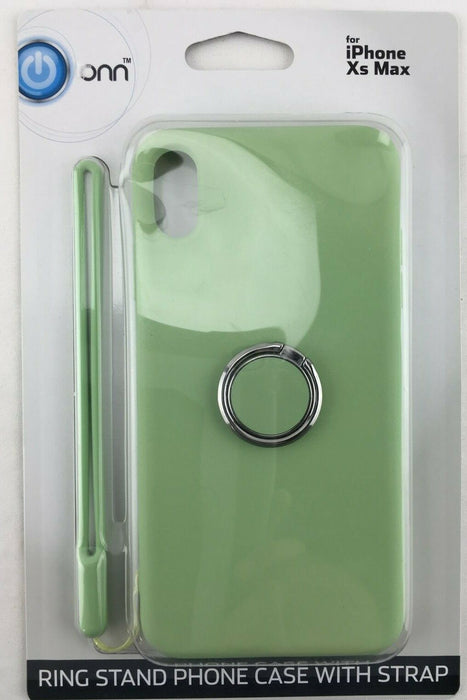 Light Green Ring Stand Phone Case with a Silicon Strap | ONN for iPhone Xs Max 