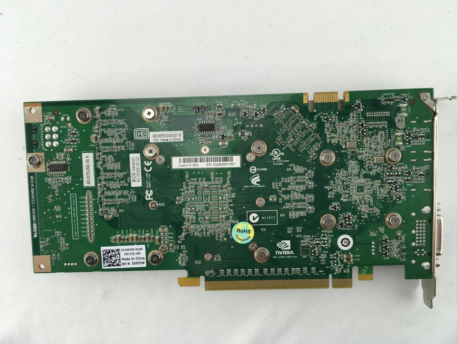 HP Nvidia Quadro FX 3800 1GB GDDR3 PCIe 2.0 x16 Video Card Dual-DisplayPort/DVI