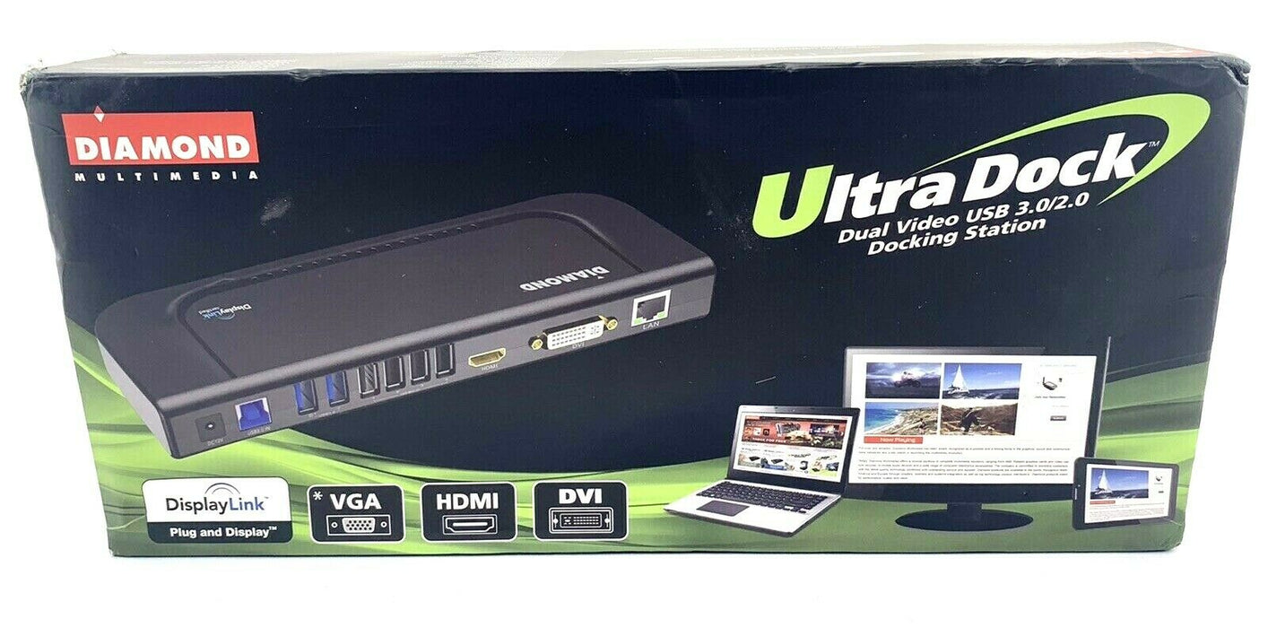 DIAMOND Universal USB Video Docking Station HDMI, DVI, VGA MAC/WIN 10 DS3900V2