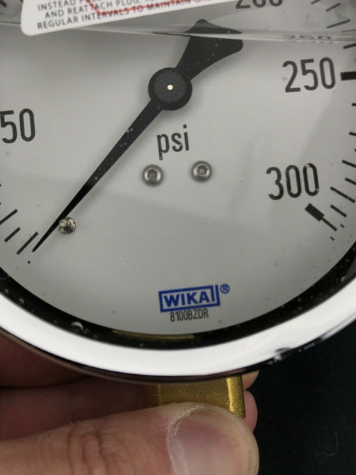 Wika 9314180 4.0" 213.40 Series Liquid Filled Gauge 1/2" NPT Lower Mount 300 PSI