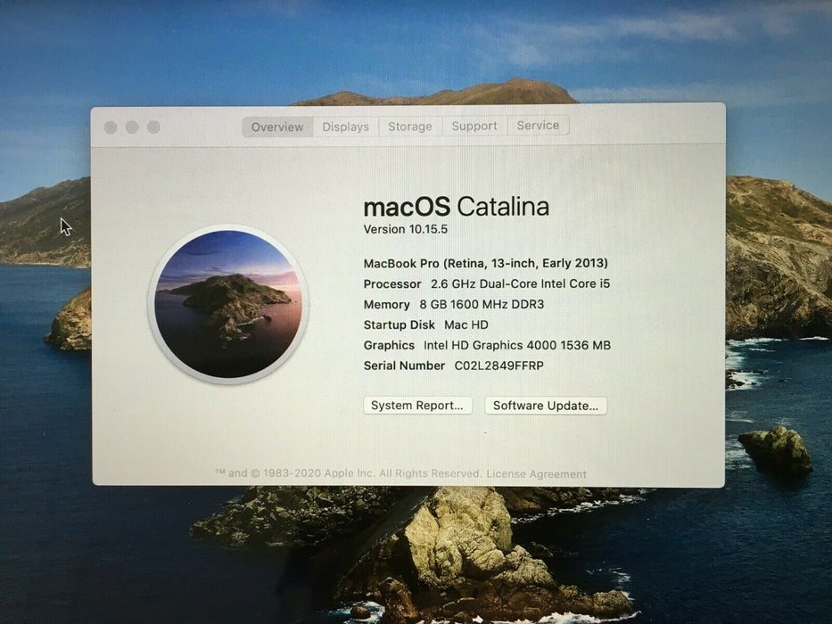 Apple MacBook Pro A1425 Retina 13.3" Laptop ME662LL/A 2013 256GB SSD 8GB AS-IS