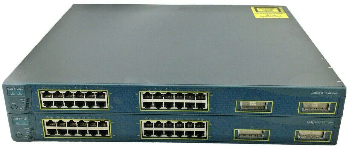 Cisco Catalyst WS-C3550-24-EMI 24-Port Fast Ethernet Network Switch LOT OF 2