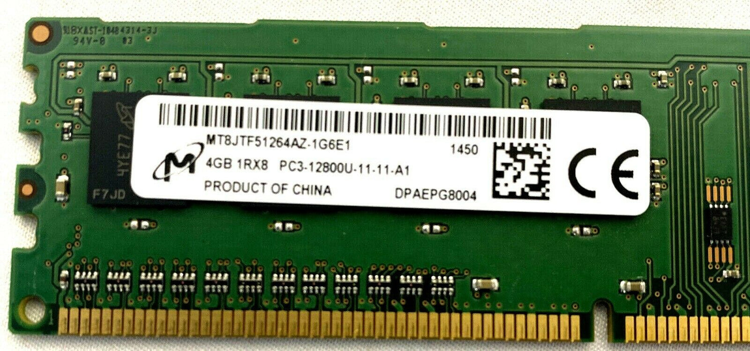 4GB DDR3-1600 PC3-12800U REG Memory Micron MT8JTF51264AZ-1G6E1 HP # 698650-581