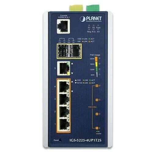 Planet IGS-5225-4UP1T2S Rugged 4-Port PoE Ultra Power Switch 95W/Port 802.3bt