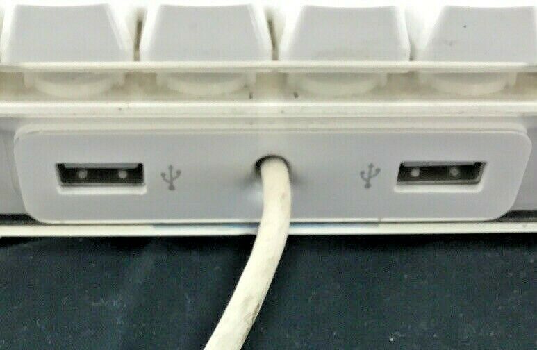 Apple A1048 Full Keyboard White Keys Clear Case 2 USB Ports Hub NON-WORKING