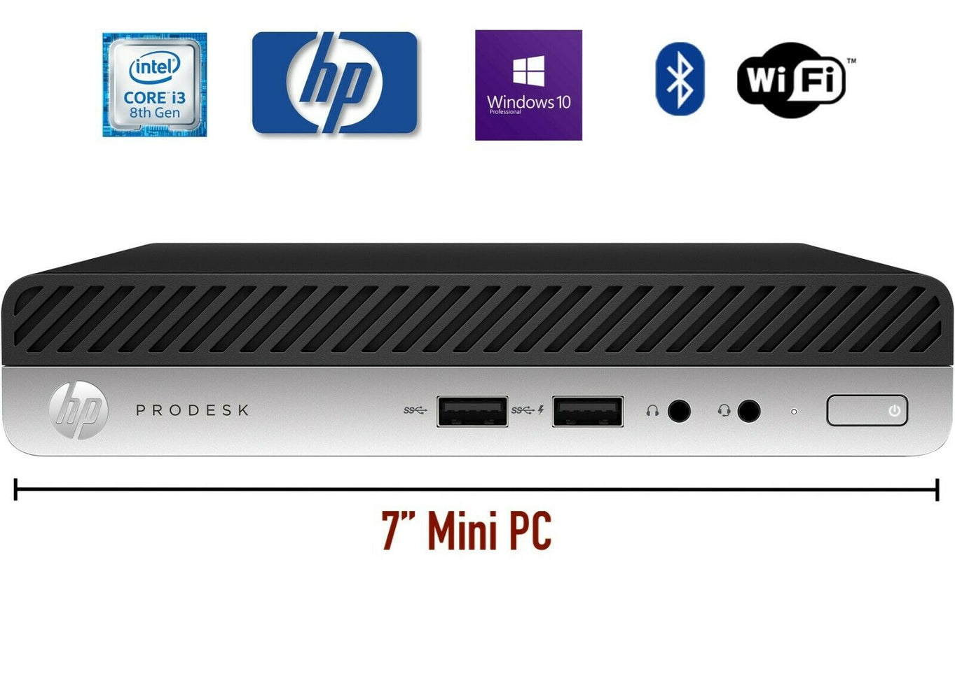 HP ProDesk 400 G4 Mini Computer Quad Core i3-8100T @3.10GHz 8GB 128GB SSD 10 Pro