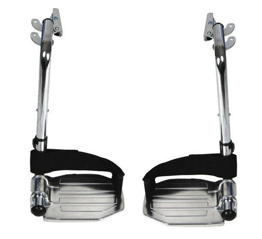 Drive Medical STDSF-TF Chrome Swing Away Footrests with Aluminum Footplates Pair