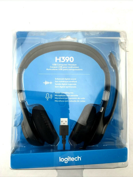 Logitech USB Headset H390 with Noise Cancelling Mic (New)