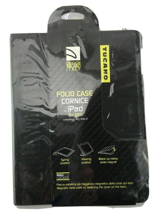 Tucano Cornice Carrying Case Folio for iPad 3rd+2nd Gen - Coal Black - IPDCO23