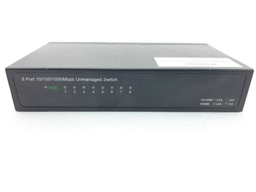 Metal Casing 8-Port Gigabit Switch, Desktop Power Supply Included.
