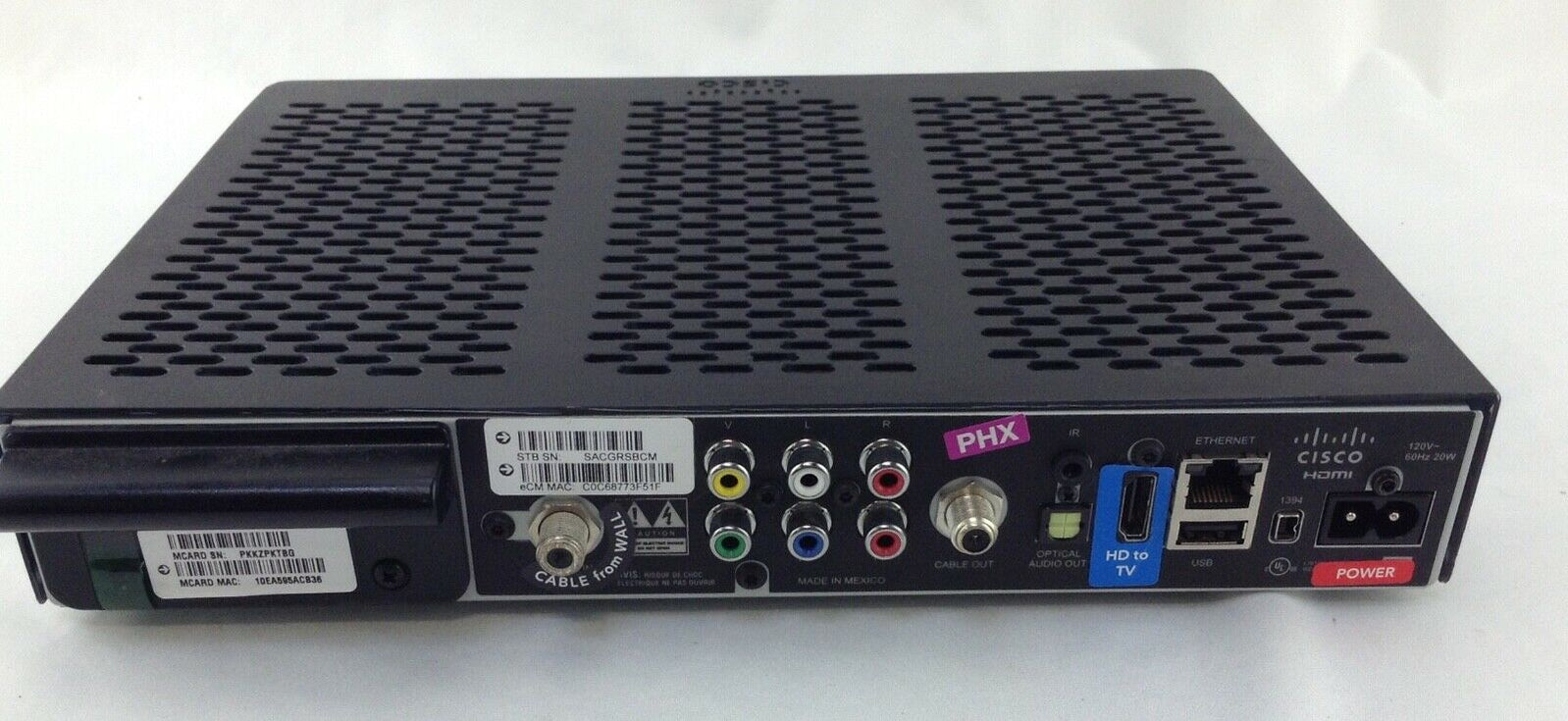 Cisco Technicolor 4742HDC2 High Definition HD Receiver Cable Box ...