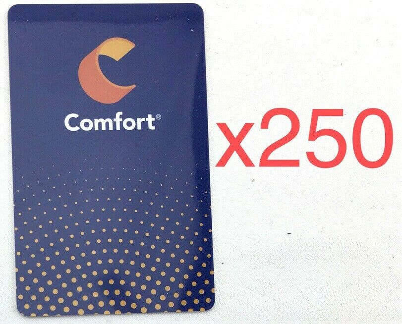 250/pcs Comfort Branded Hotel RFID Room  Key Card 1-Key Chip S-RFID-COM-1810