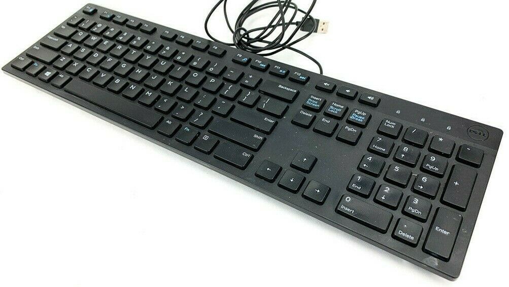Dell Slim USB Black Keyboard English Quiet Keys Multimedia 0644G3 KB216 New