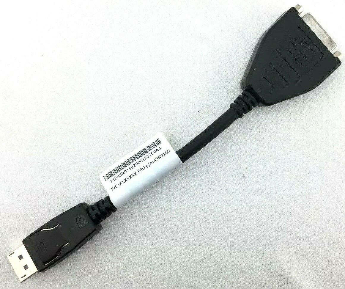 Lenovo 43N9160 DisplayPort Male to DVI-D Single Link Female Adapter