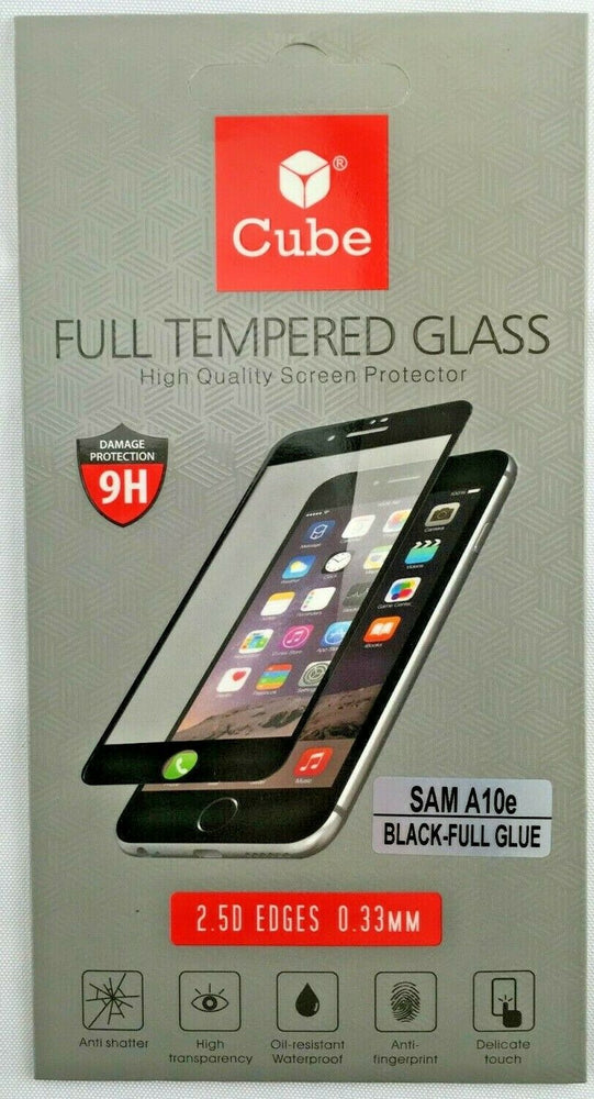 Screen Protector for Samsung Galaxy A10e Black Full Tempered Glass Anti Shatter