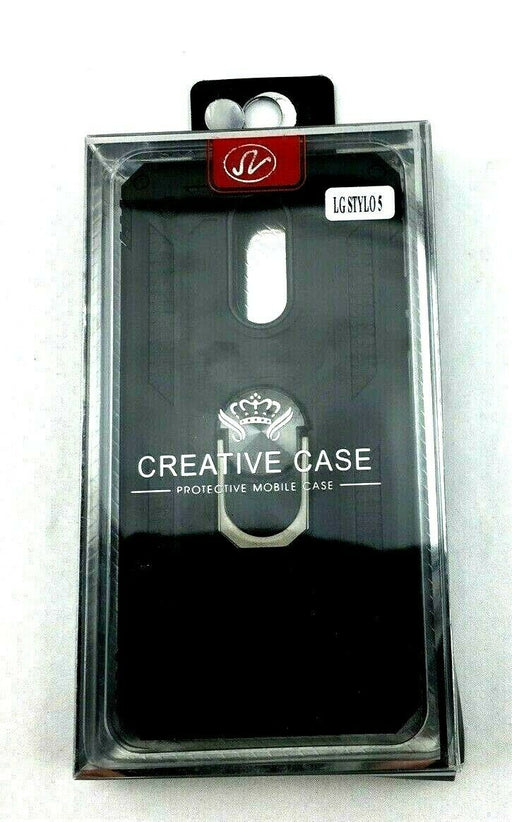 For LG Stylo 5/4/Q Stylus Hard Armor Ring Kickstand Phone Case